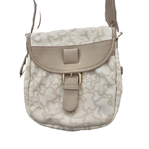 Tous Kaos logo icon crossbody leather canvas bag 9''x9''x3'' - Picture 15 of 15